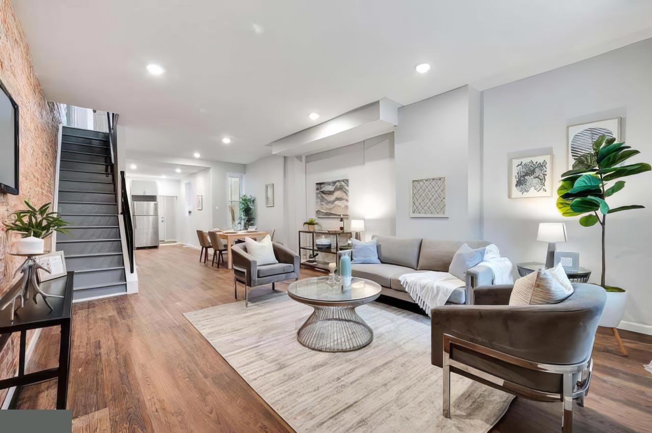 Hughes Housing, 115 N. 58th St., Living Room / Brickwork